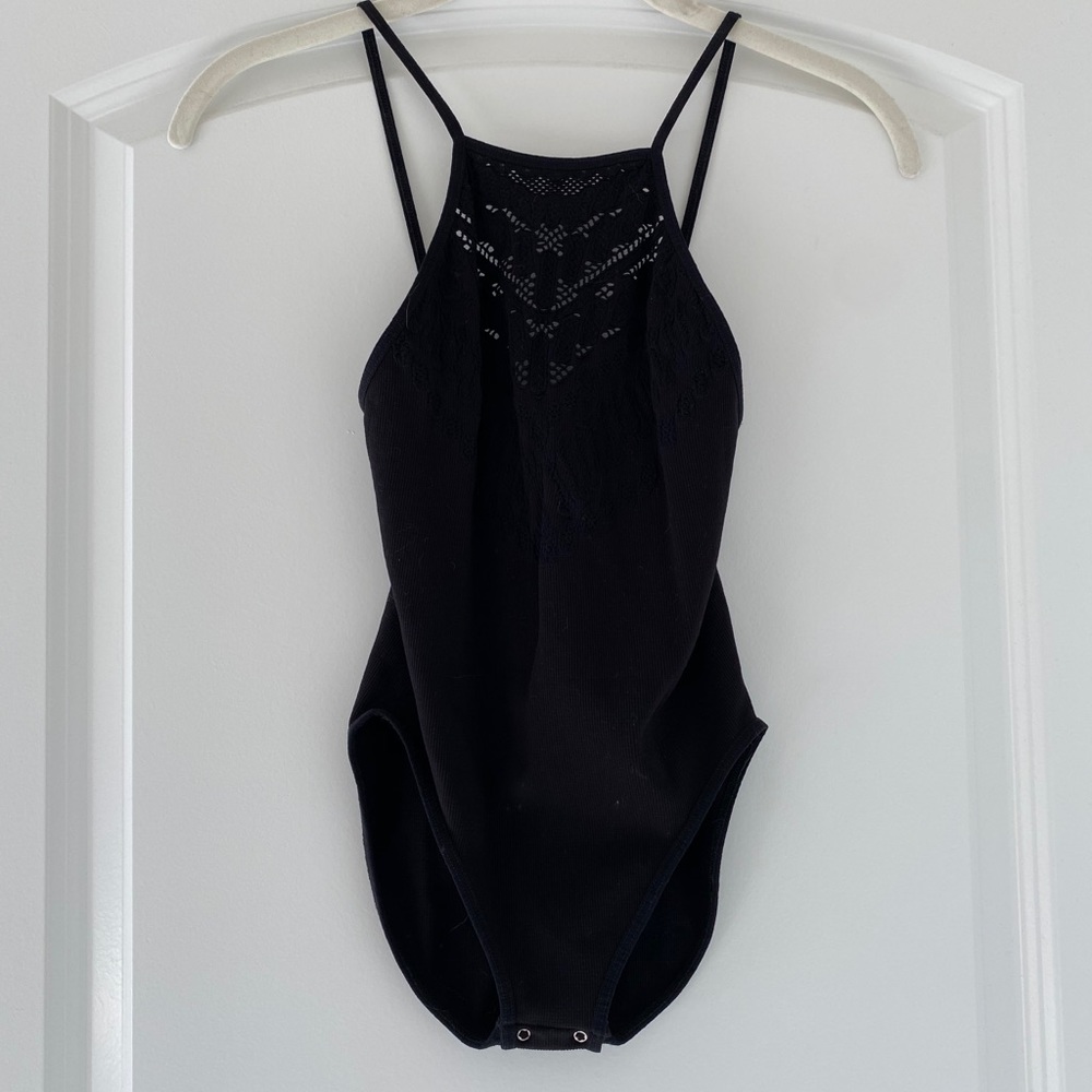 Free People Black Bodysuit
